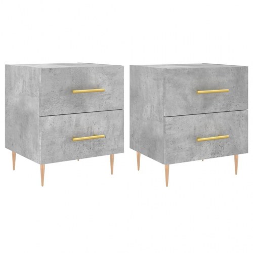 Sengeborde 2 stk. 40 x 35 x 47,5 cm - betongrå
