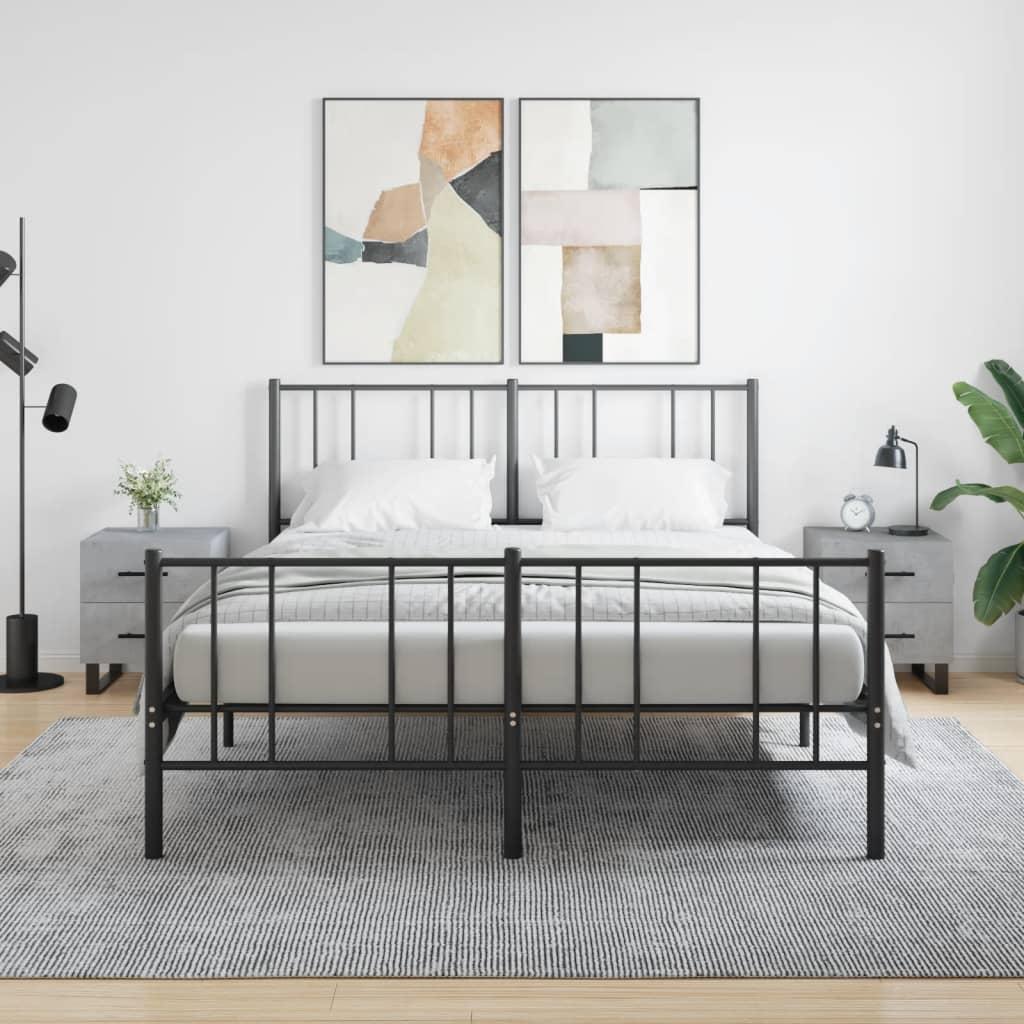 Sengeborde 2 stk. 40x35x47,5 cm konstrueret træ betongrå