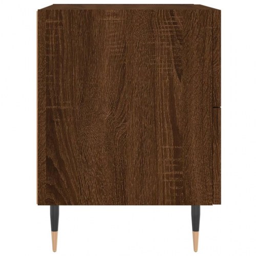 Sengeborde 2 stk. 40x35x47,5 cm konstrueret træ brunt egetræ