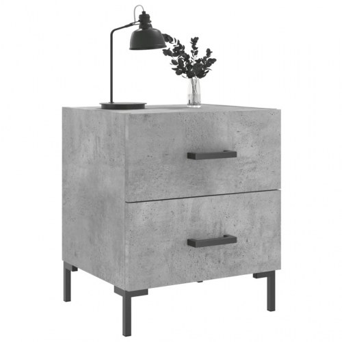 Sengeborde 2 stk. 40x35x47,5 cm konstrueret træ betongrå