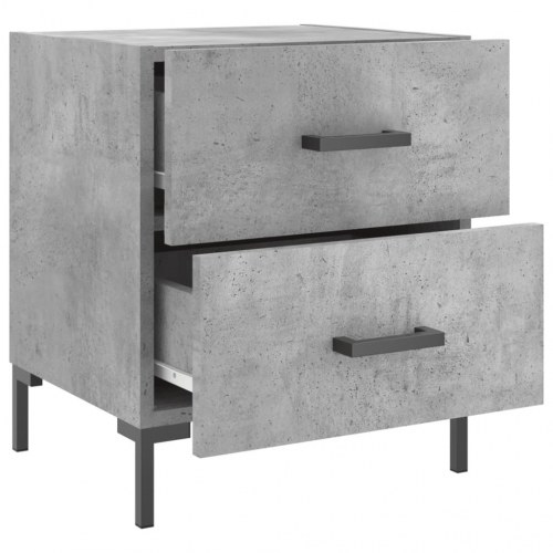 Sengeborde 2 stk. 40x35x47,5 cm konstrueret træ betongrå