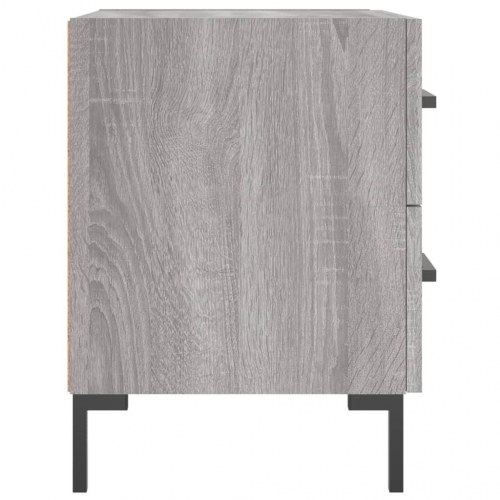 Sengeborde 2 stk. - 40×35×47,5 cm i grå sonoma-eg med metalfødder