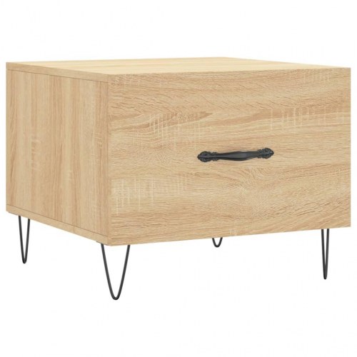 Sofabord med skuffe 50 x 50 x 40 cm - sonoma-eg