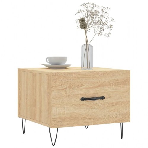 Sofabord med skuffe 50 x 50 x 40 cm - sonoma-eg