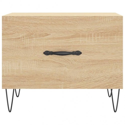 Sofabord med skuffe 50 x 50 x 40 cm - sonoma-eg