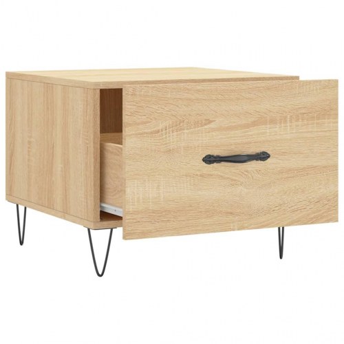 Sofabord med skuffe 50 x 50 x 40 cm - sonoma-eg