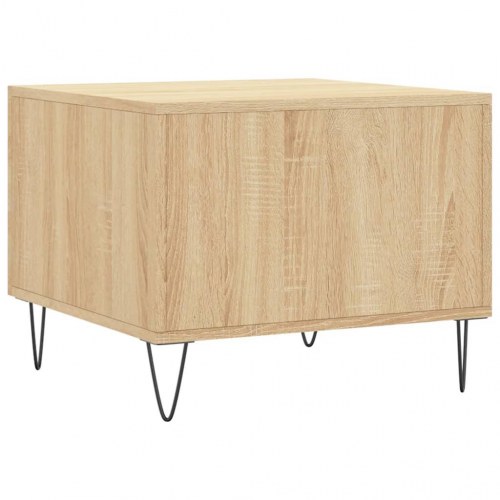 Sofabord med skuffe 50 x 50 x 40 cm - sonoma-eg