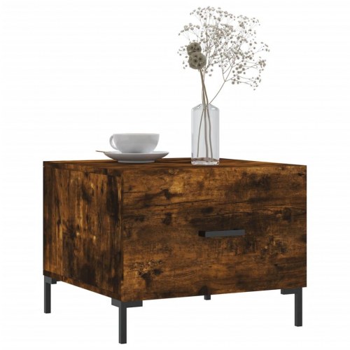 Sofabord 50x50x40 cm konstrueret træ røget egetræsfarve