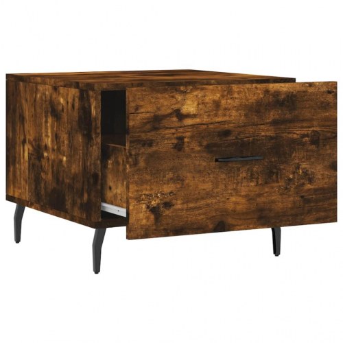 Sofabord 50x50x40 cm konstrueret træ røget egetræsfarve