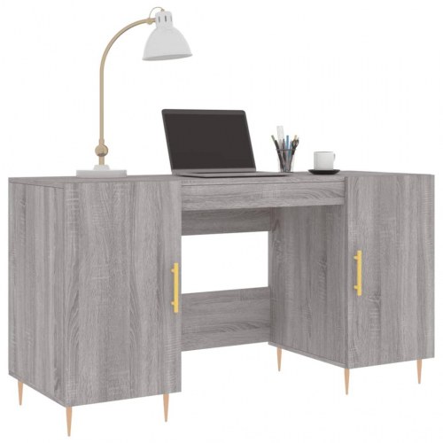 Skrivebord 140x50x75 cm konstrueret træ grå sonoma-eg