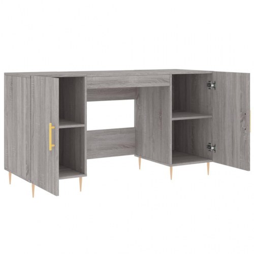 Skrivebord 140x50x75 cm konstrueret træ grå sonoma-eg