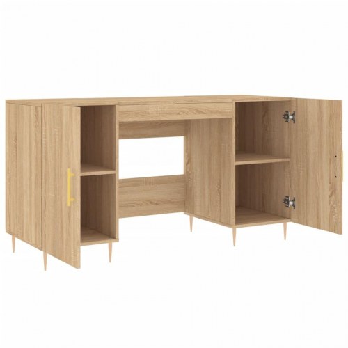 Skrivebord 140 × 50 × 75 cm i konstrueret træ - sonoma-eg