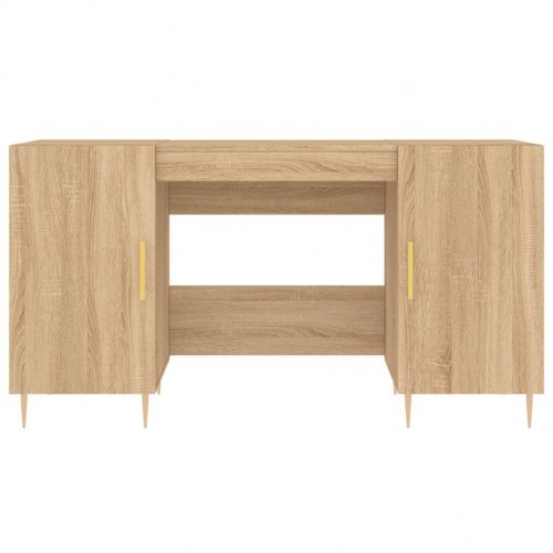 Skrivebord 140 × 50 × 75 cm i konstrueret træ - sonoma-eg