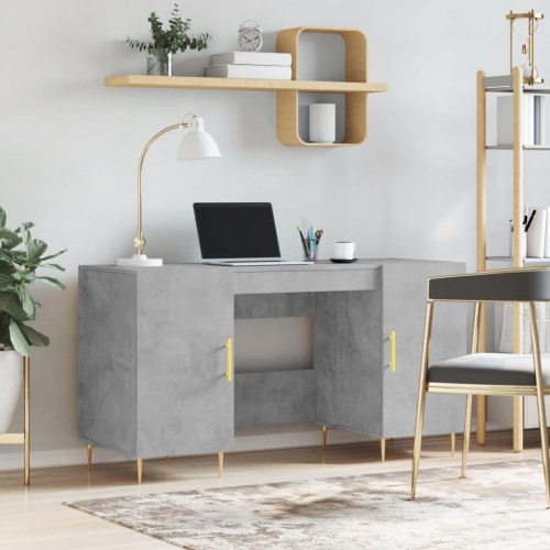 Skrivebord i konstrueret træ - 140 × 50 × 75 cm, betongrå
