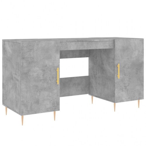 Skrivebord i konstrueret træ - 140 × 50 × 75 cm, betongrå