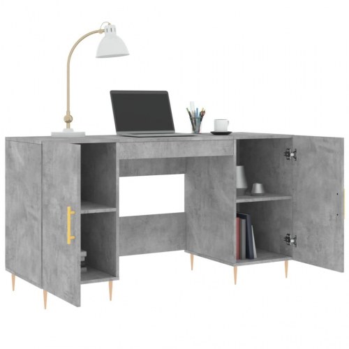 Skrivebord i konstrueret træ - 140 × 50 × 75 cm, betongrå