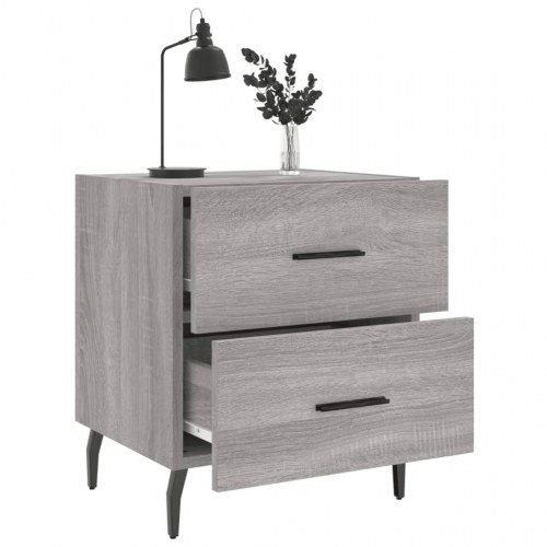 Sengeborde 2 stk. 40x35x47,5 cm konstrueret træ grå sonoma-eg