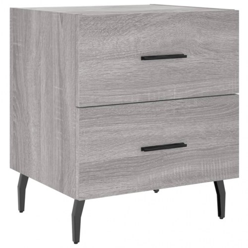 Sengeborde 2 stk. 40x35x47,5 cm konstrueret træ grå sonoma-eg