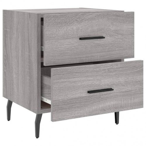 Sengeborde 2 stk. 40x35x47,5 cm konstrueret træ grå sonoma-eg