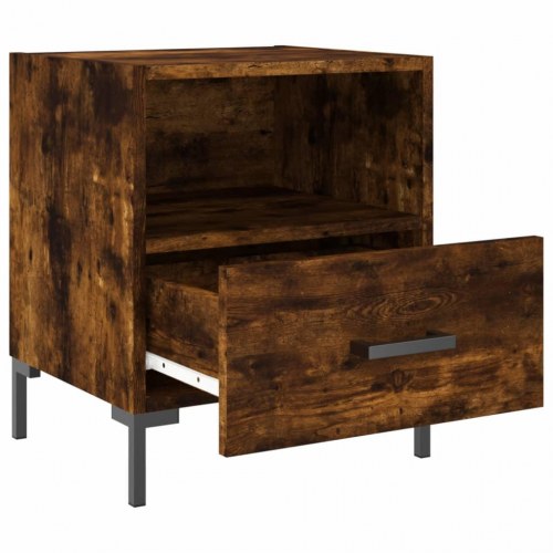 Sengebord 40x35x47,5 cm konstrueret træ røget egetræ