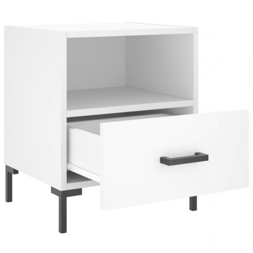 Sengebord 40x35x47,5 cm konstrueret træ hvid