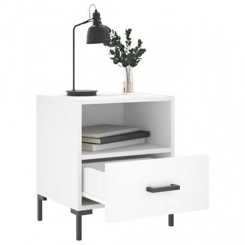 Sengebord 40x35x47,5 cm konstrueret træ hvid