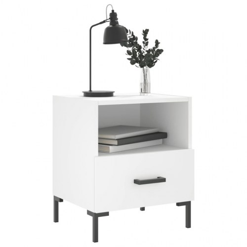 Sengebord 40x35x47,5 cm konstrueret træ hvid