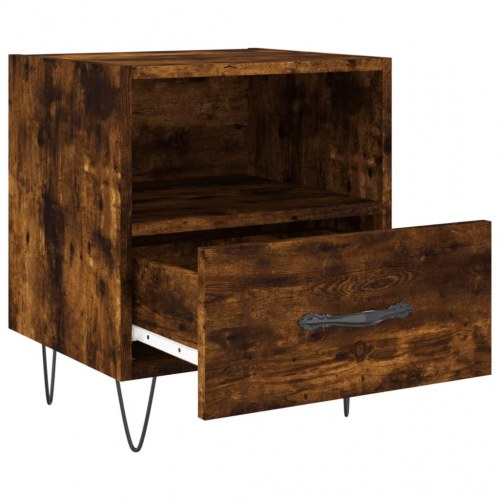 Sengebord 40x35x47,5 cm konstrueret træ røget egetræ