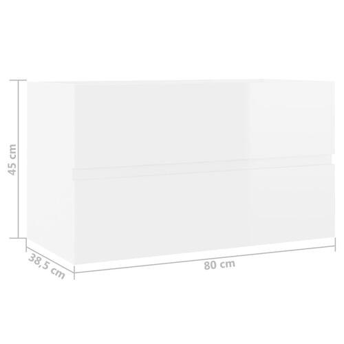 Vaskeskab 80x38,5x45 cm spånplade hvid højglans