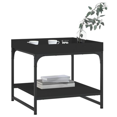 Sofabord 49,5x49,5x45 cm konstrueret træ sort