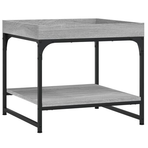 Sofabord 49,5x49,5x45 cm konstrueret træ grå sonoma-eg