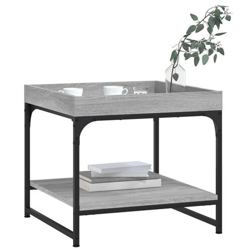 Sofabord 49,5x49,5x45 cm konstrueret træ grå sonoma-eg
