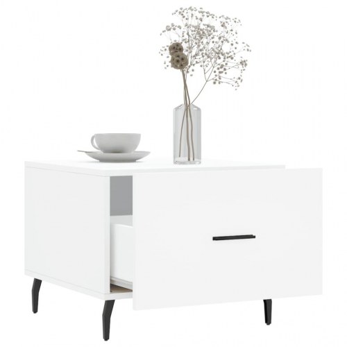 Sofabord 50 x 50 x 40 cm med skuffe - hvid