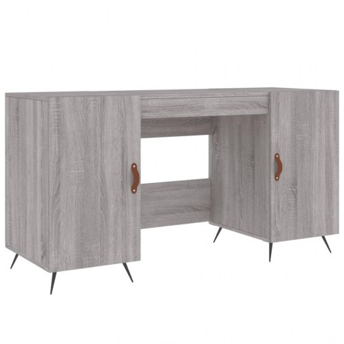 Skrivebord 140x50x75 cm konstrueret træ grå sonoma-eg