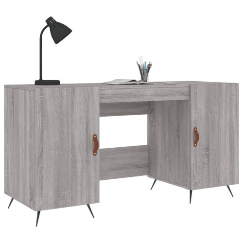 Skrivebord 140x50x75 cm konstrueret træ grå sonoma-eg