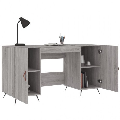 Skrivebord 140x50x75 cm konstrueret træ grå sonoma-eg