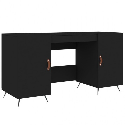 Skrivebord 140x50x75 cm konstrueret træ sort