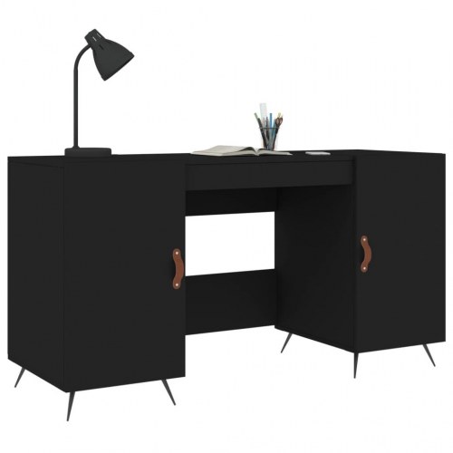 Skrivebord 140x50x75 cm konstrueret træ sort