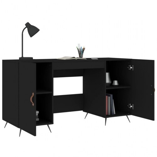 Skrivebord 140x50x75 cm konstrueret træ sort