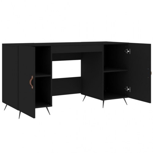 Skrivebord 140x50x75 cm konstrueret træ sort