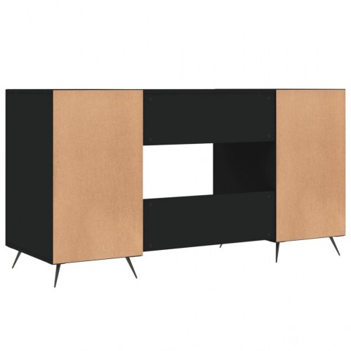 Skrivebord 140x50x75 cm konstrueret træ sort