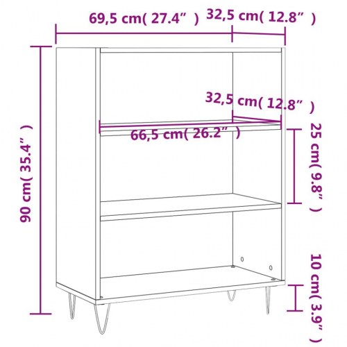 Skab 69,5x32,5x90 cm konstrueret træ sort