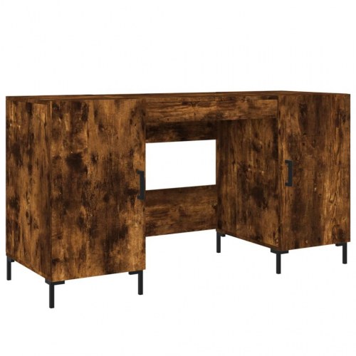 Skrivebord 140 × 50 × 75 cm i konstrueret træ - røget egetræsfarve