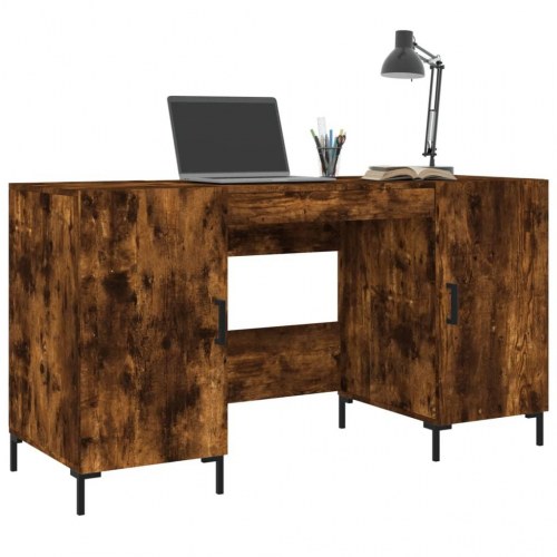 Skrivebord 140 × 50 × 75 cm i konstrueret træ - røget egetræsfarve