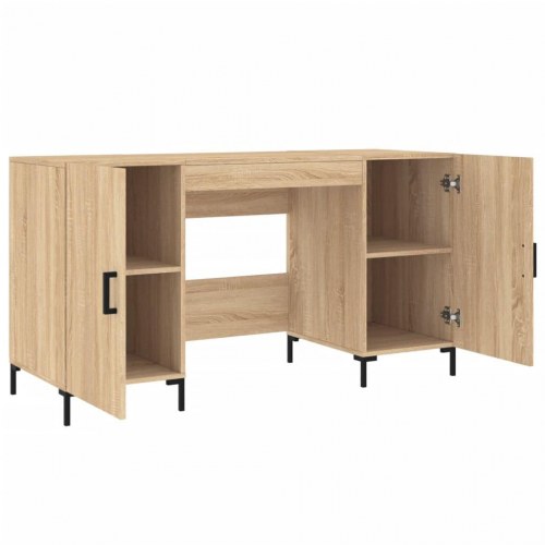 Skrivebord 140×50×75 cm i konstrueret træ - sonoma-eg