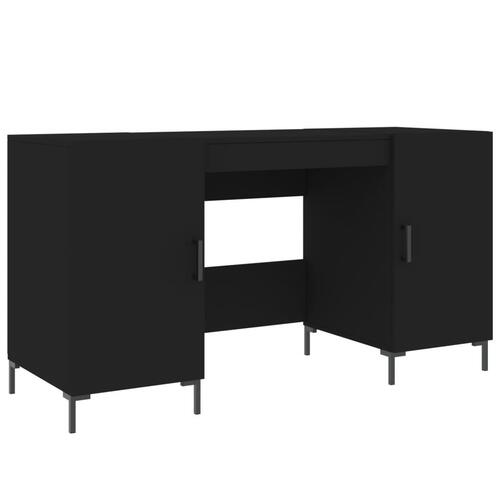 Skrivebord 140x50x75 cm konstrueret træ sort