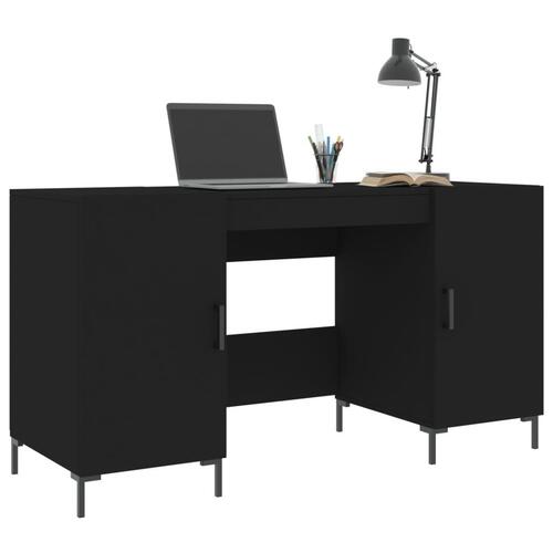 Skrivebord 140x50x75 cm konstrueret træ sort