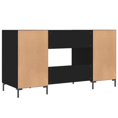 Skrivebord 140x50x75 cm konstrueret træ sort