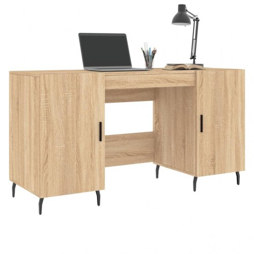 Skrivebord 140x50x75 cm konstrueret træ sonoma-eg