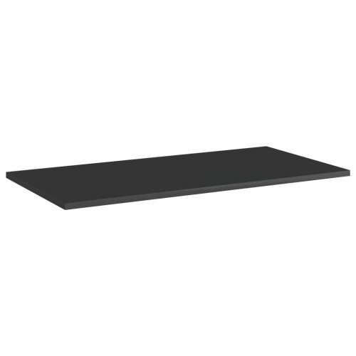 Boghylder 4 stk. 80x40x1,5 cm konstrueret træ sort højglans
